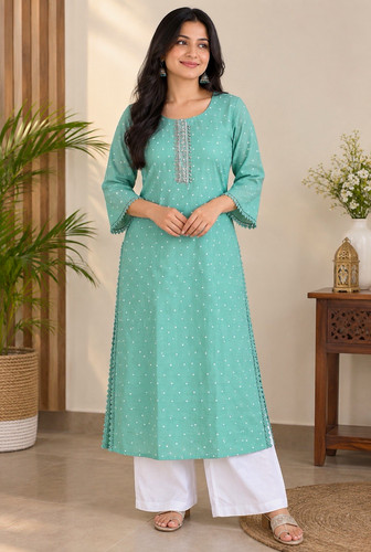 Women green cotton - green,