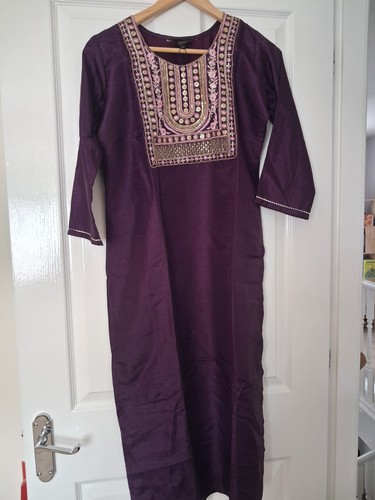Purple indian embroidered silk - purple,