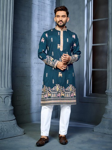Men navy blue embroidered - navy,