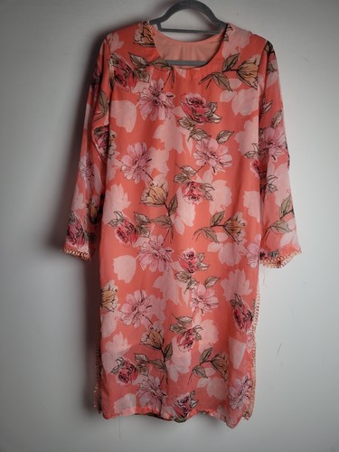 Peach floral kurta indian - kurta,