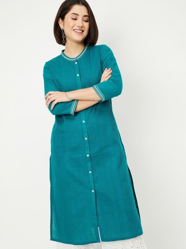 Women green cotton indian - green,