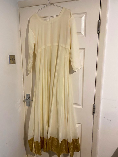 Women ivory chiffon anarkali - women's,