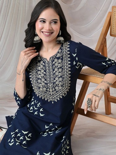 Women blue cotton print - women,