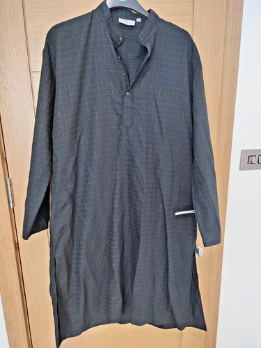 Ethos men black kurta cotton - kurta,