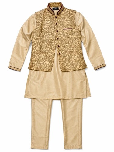 Manyavar gold sherwani - gold, kurta