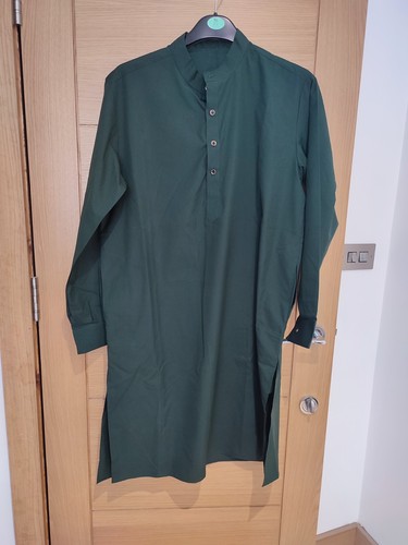 Men dark bottle green kurta - dark,
